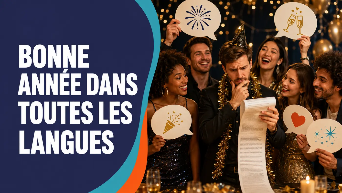 Bonne année dans différentes langues et vœux internationaux