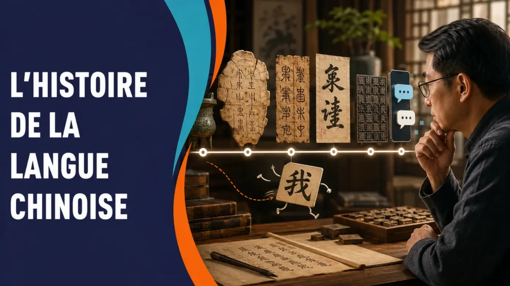 Histoire de la langue chinoise, caractères anciens et mandarin