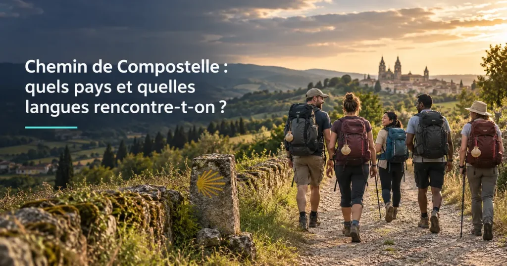 Pèlerins internationaux sur le Chemin de Saint-Jacques-de-Compostelle